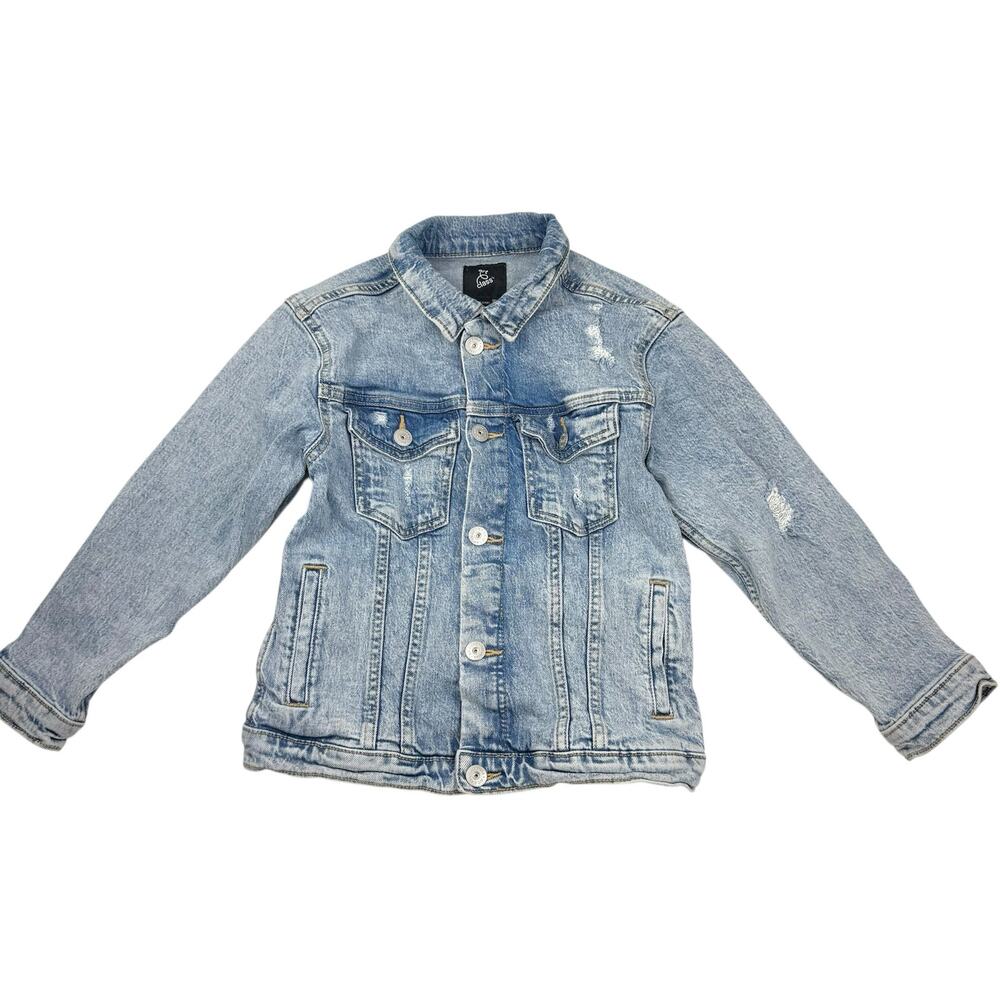 Art Class Distressed Denim Jacket - Picture 1 of 5
